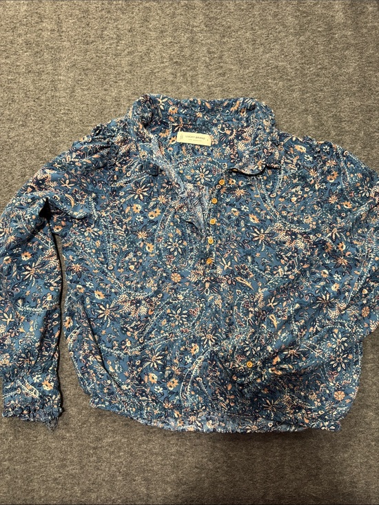 Lucky Brand Tops - Lucky Brand Blue Paisley Floral Button-Front Blouse